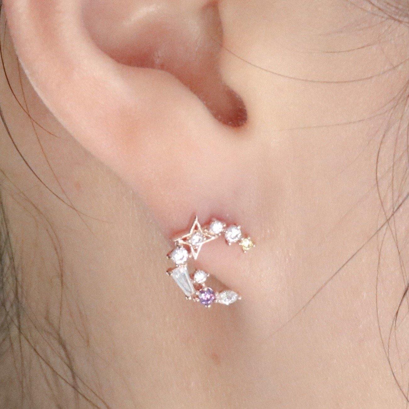 Blue moon star earrings-1