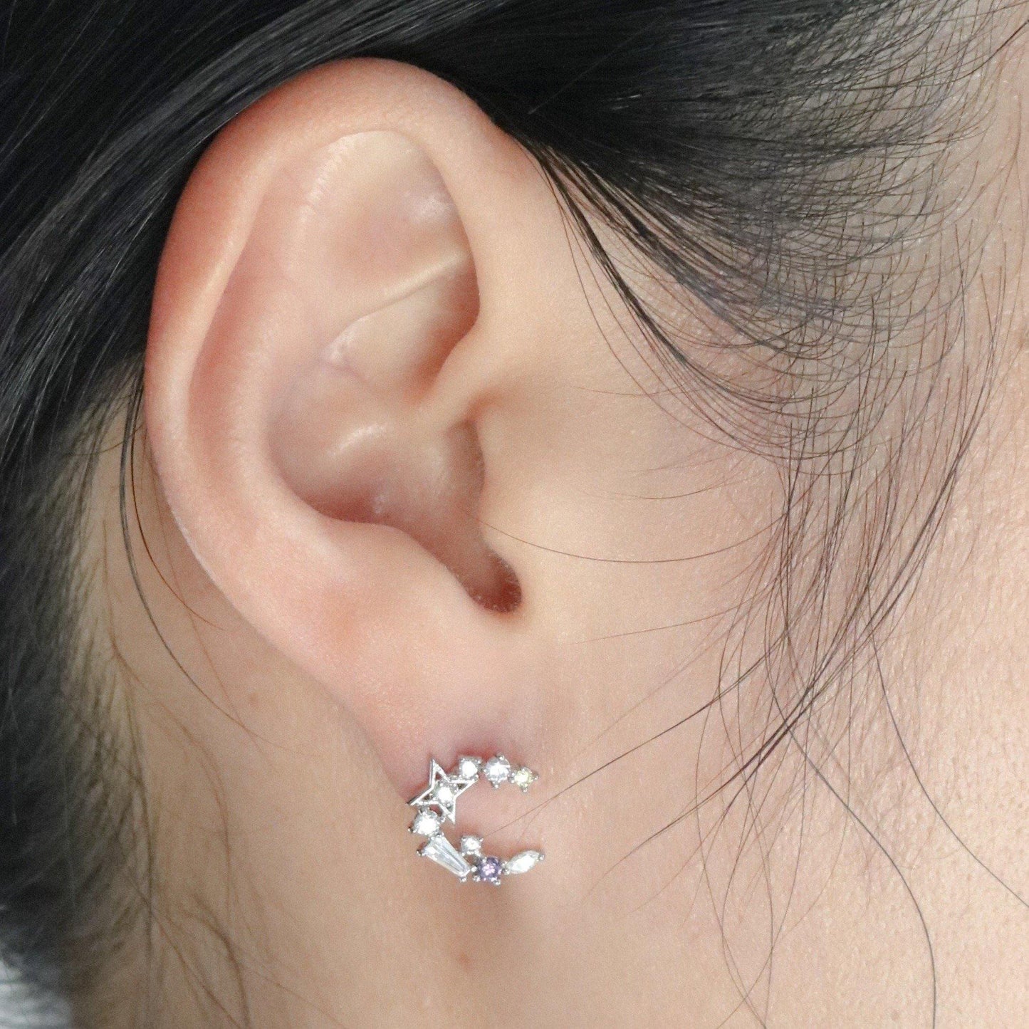 Blue moon star earrings-4