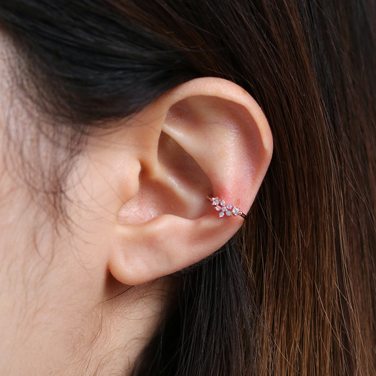 Moonstone Flower Ear Cuff-3