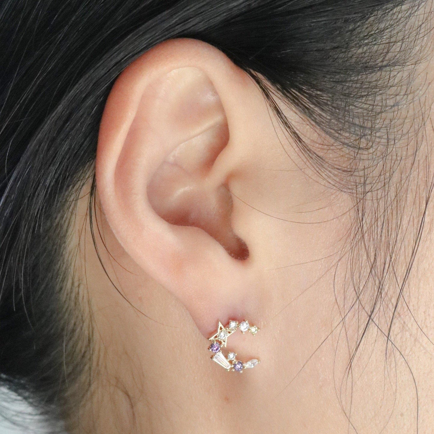 Blue moon star earrings-3