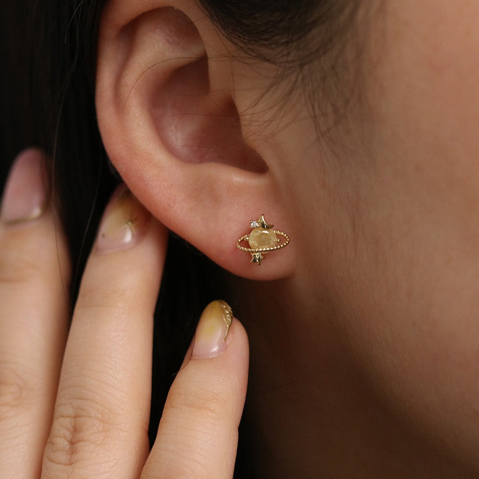 Colourful saturn earrings-1