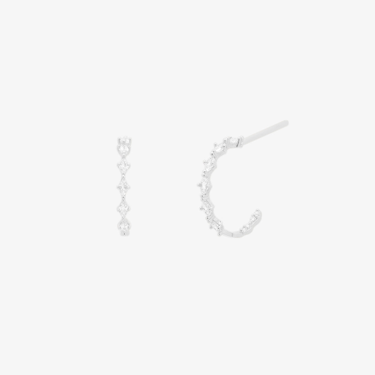 Relay cubic semi-hoop earrings-4