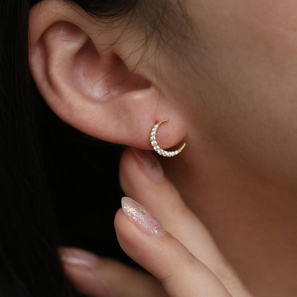 Crescent moon earrings-2