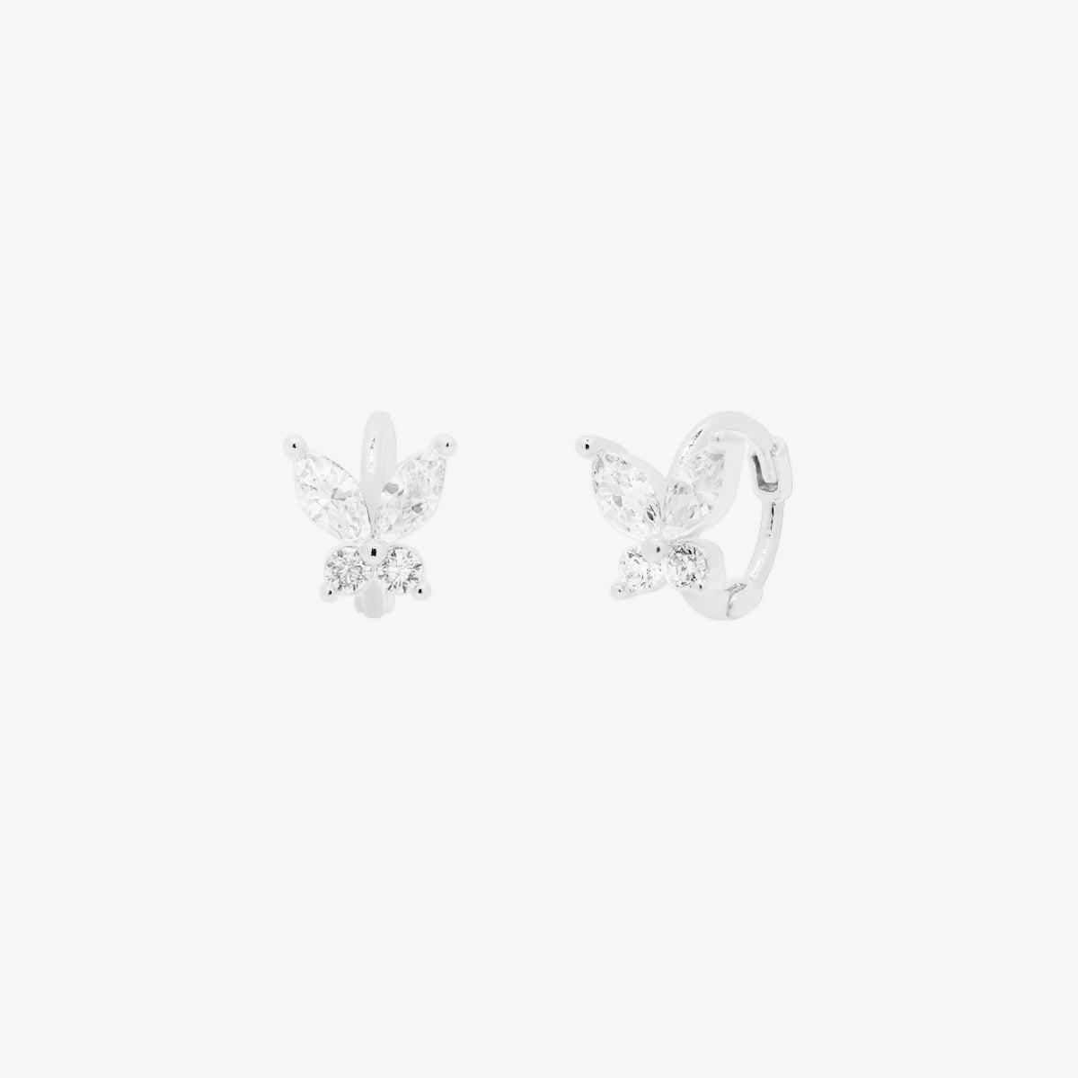 Crystal Butterfly Huggie Earring-5