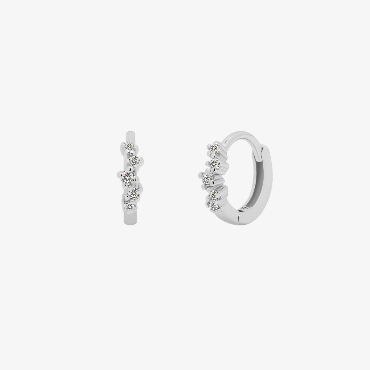 Cubic bunch huggie earring-5