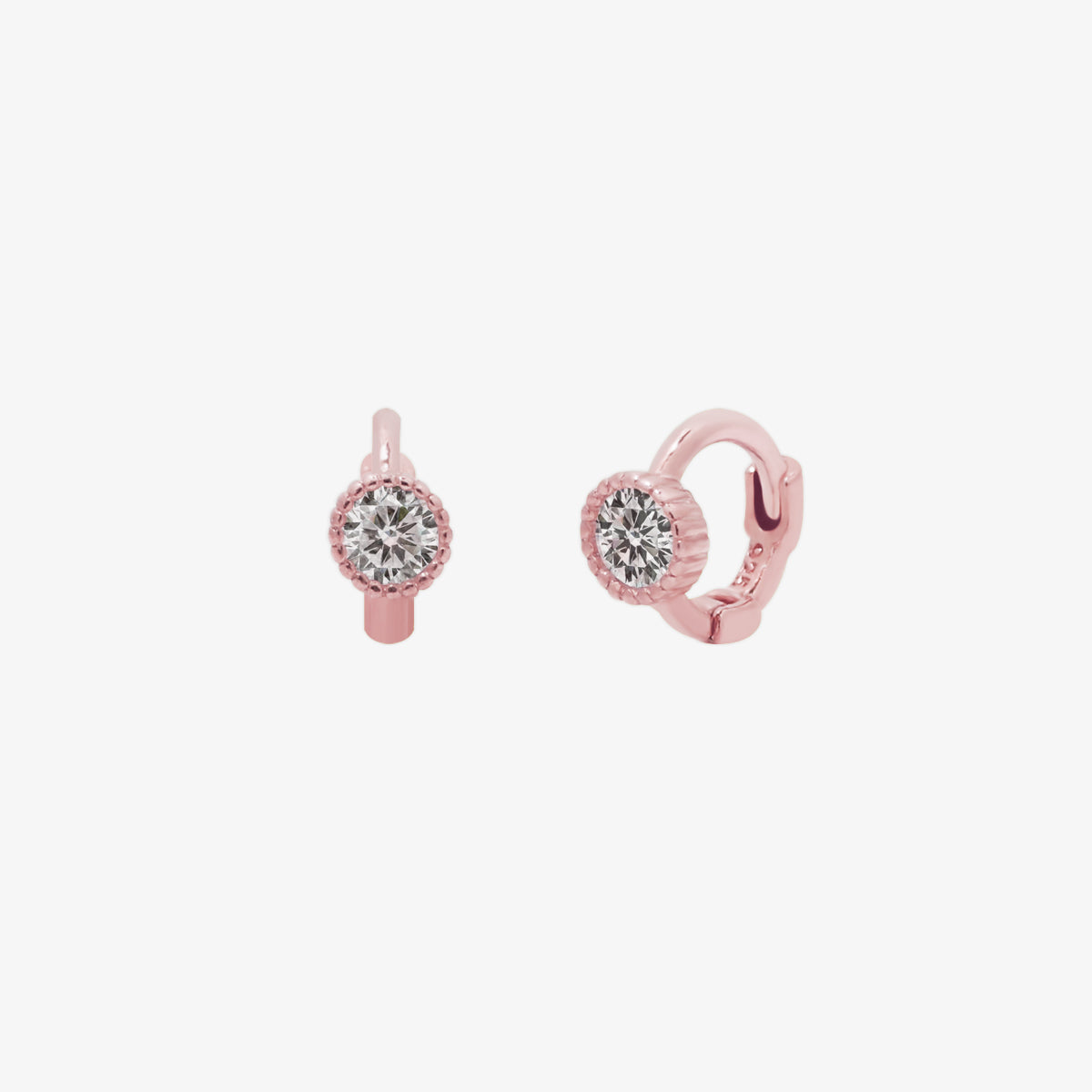 Single cubic huggie earring-6