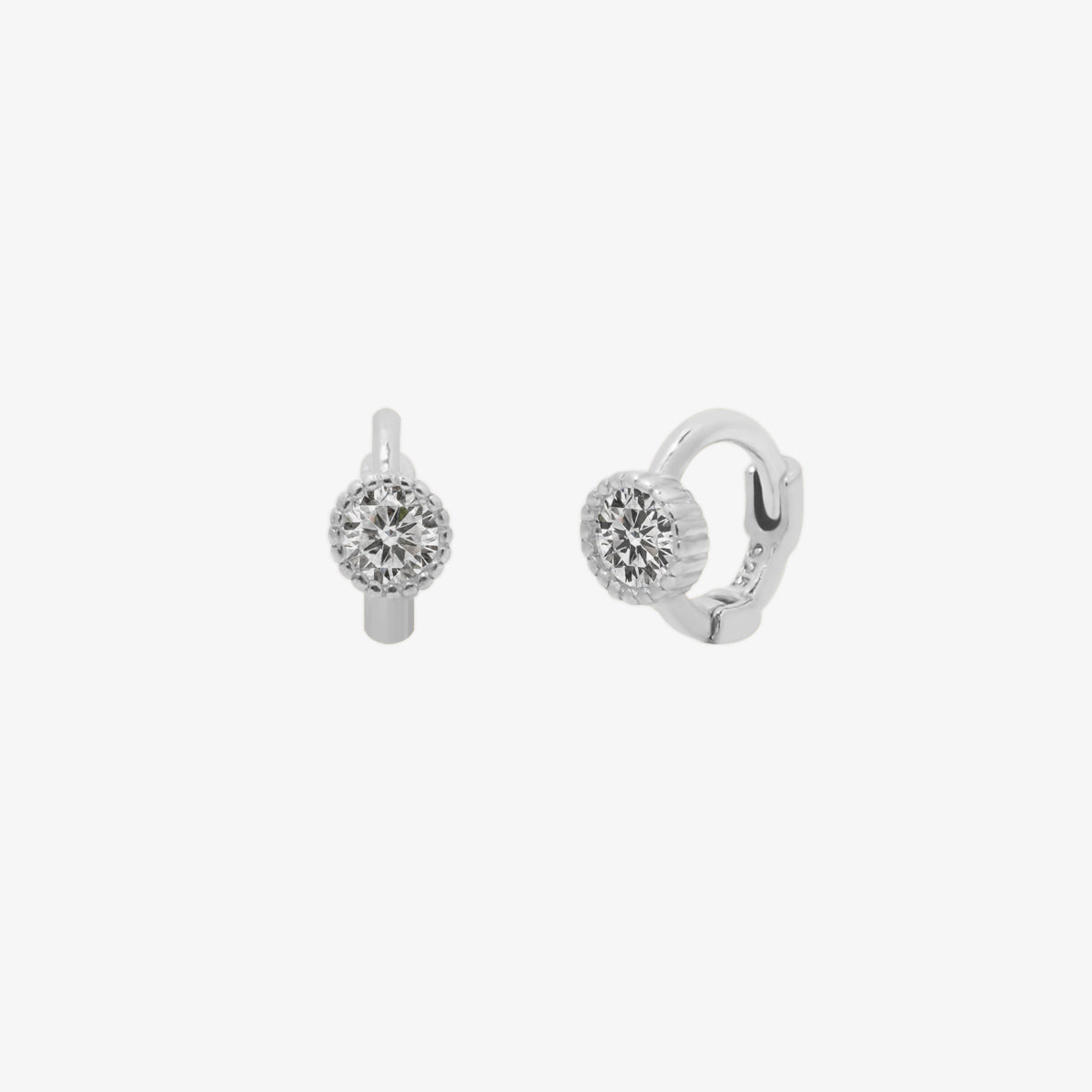 Single cubic huggie earring-5