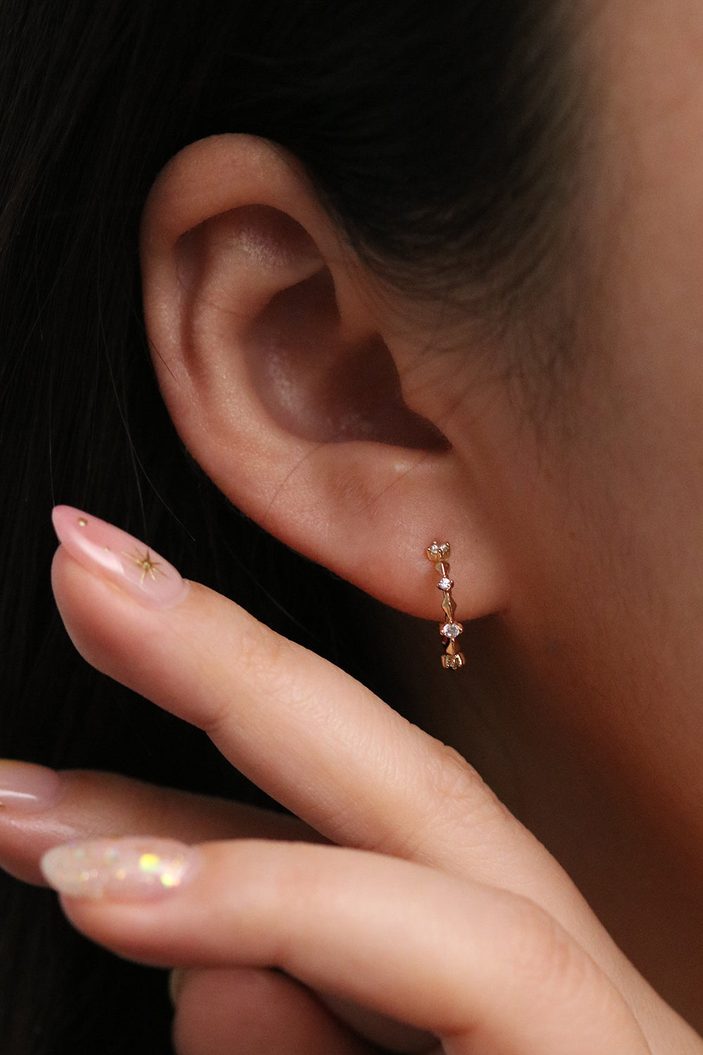 Cubic hoop earrings-4