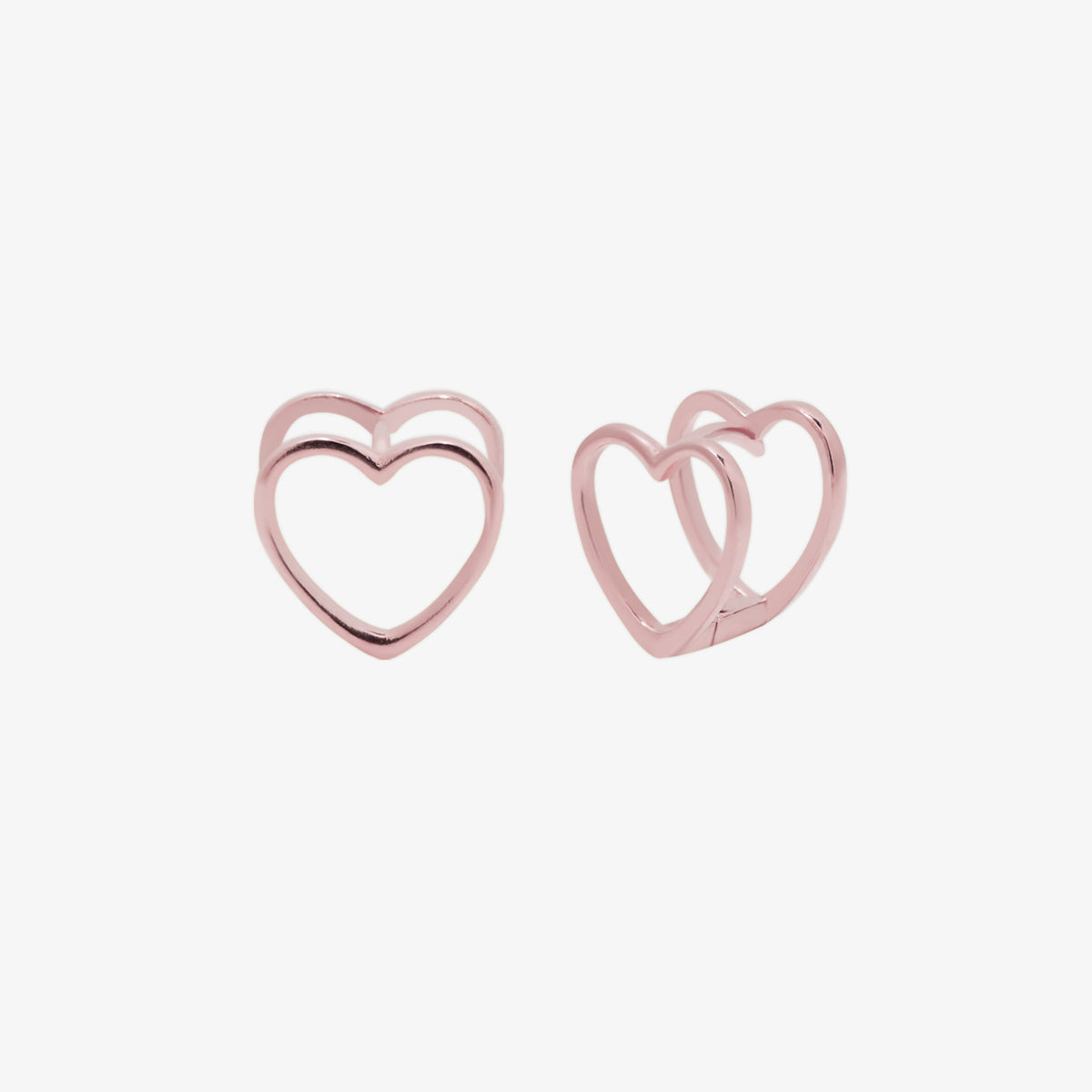 Heart silhouette huggie earrings-6