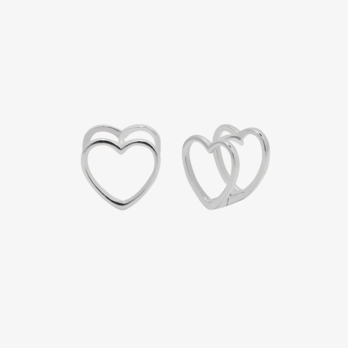 Heart silhouette huggie earrings-5