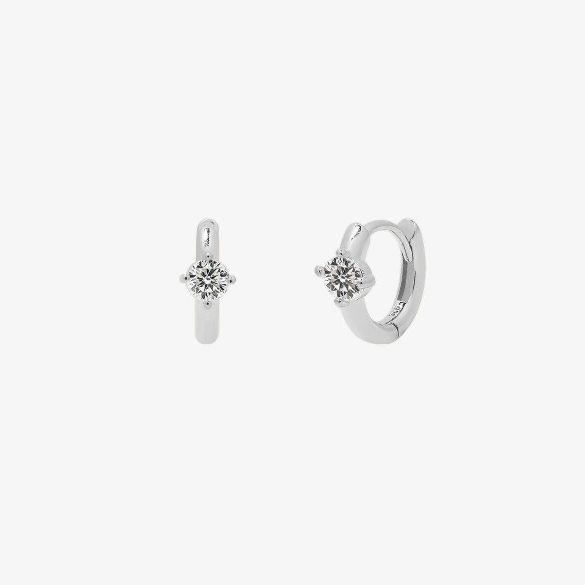 Single Cubic Huggie Earring-5