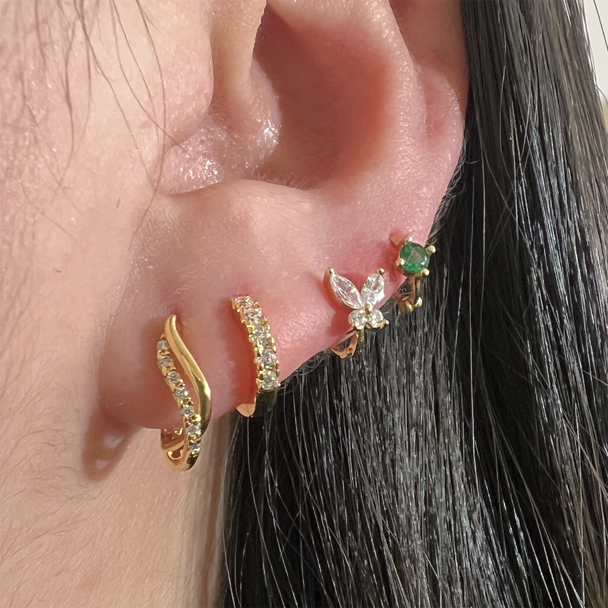 Crystal Huggie Earring-1
