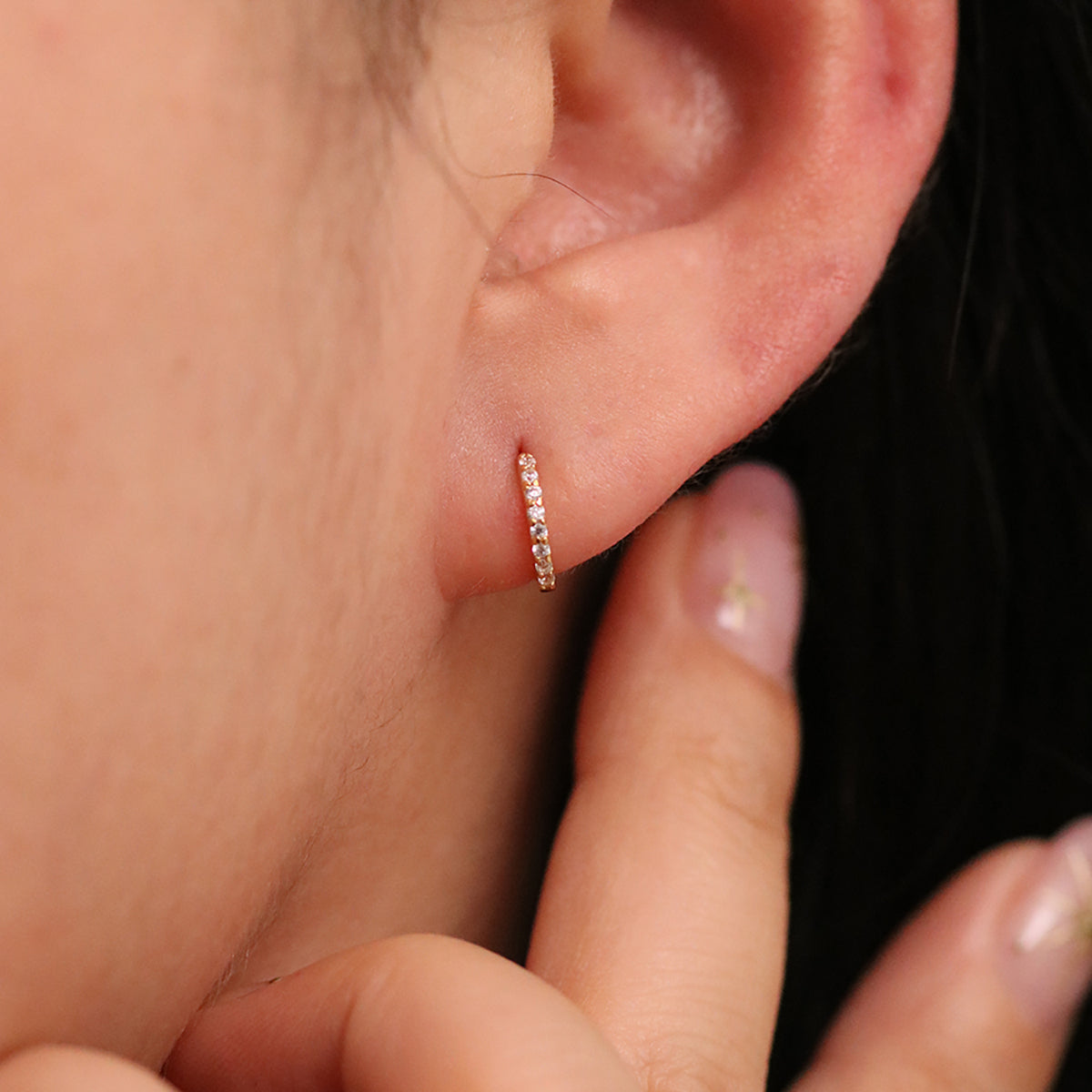 Classic Pave Huggie Earring-3