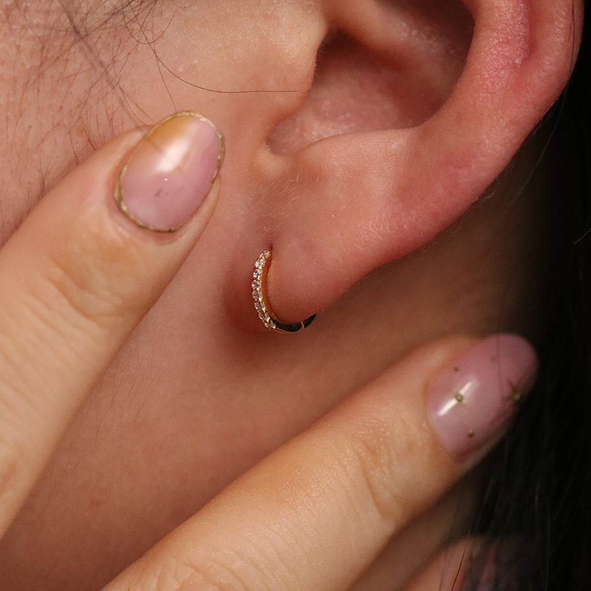 Classic Pave Huggie Earring-1
