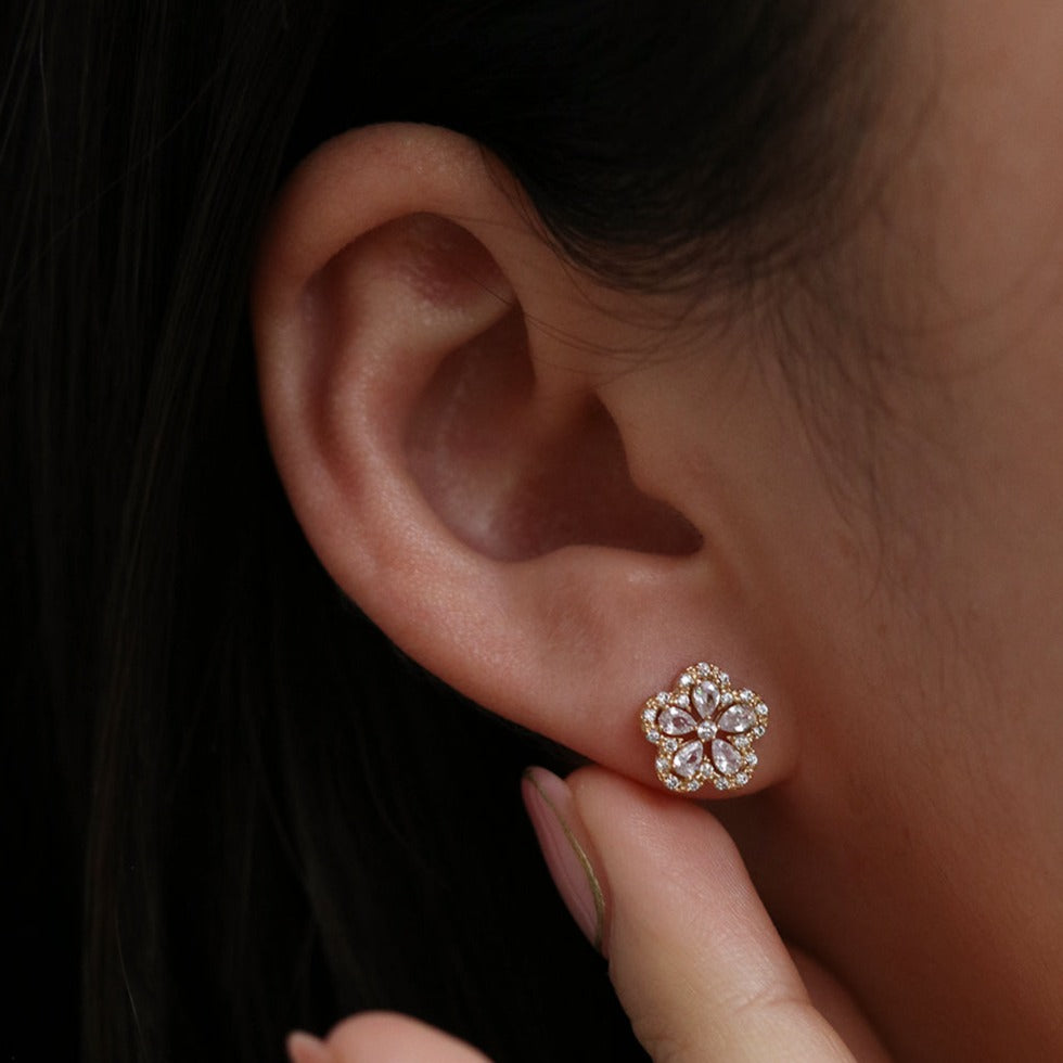 Blossom flower earrings-3