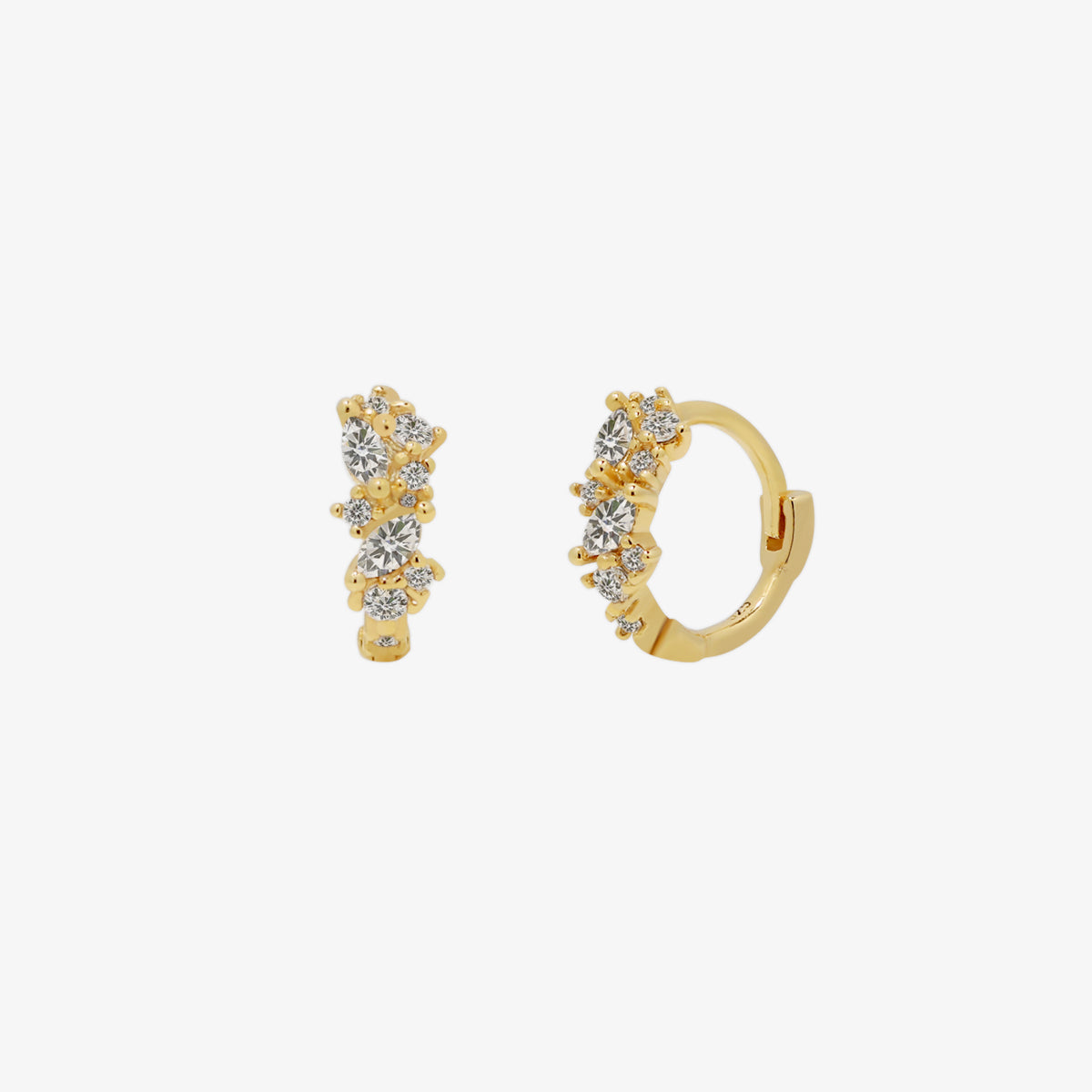 Cubic Cluster Huggie Earrings-0