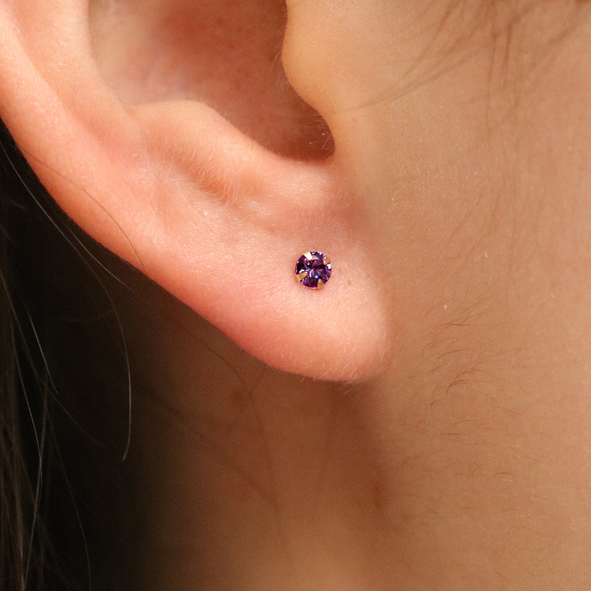 Amethyst 3mm studs-3