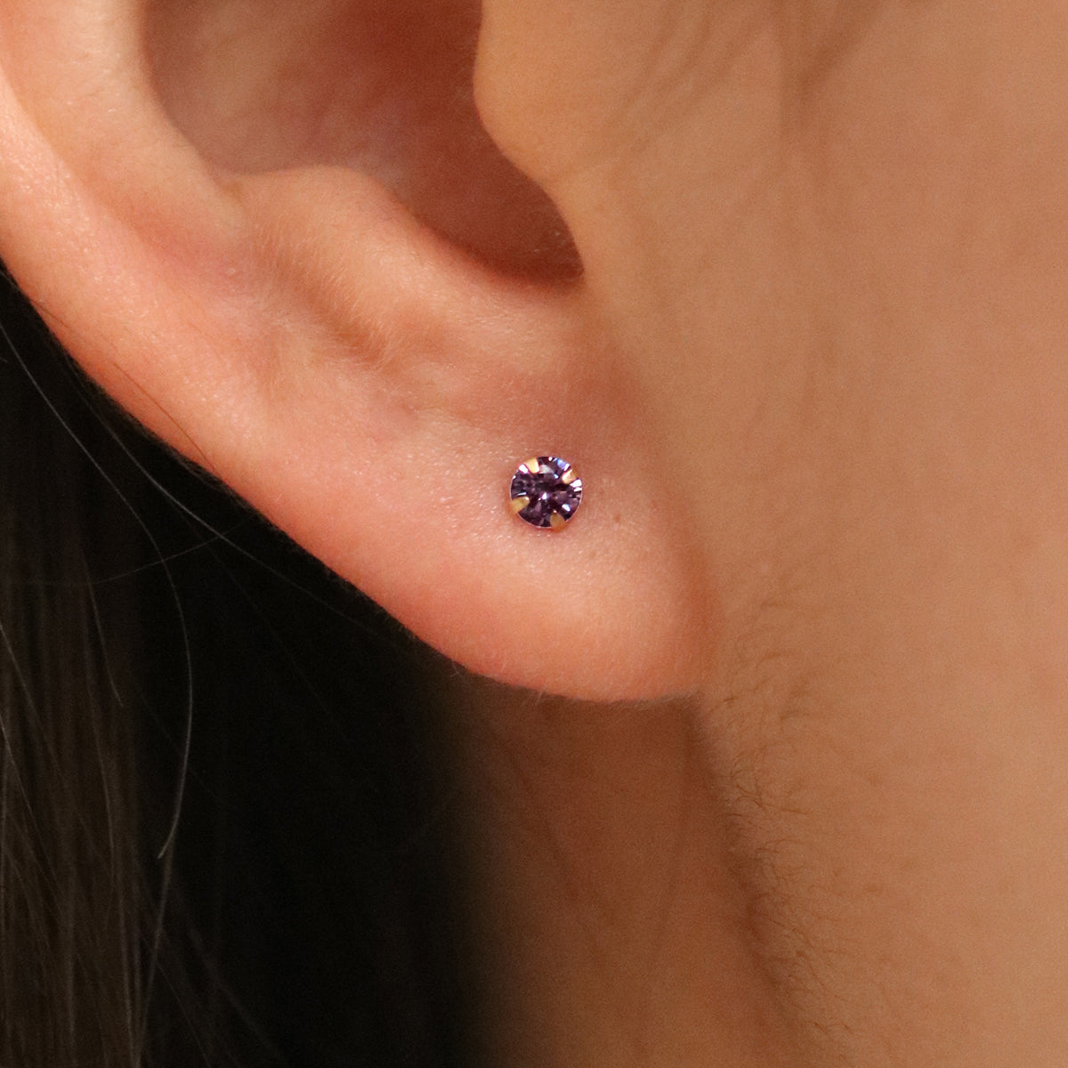 Amethyst 3mm studs-2