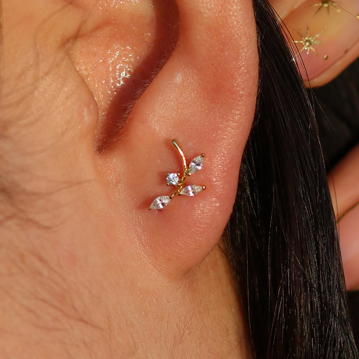 Cubic branch climber earrings-1