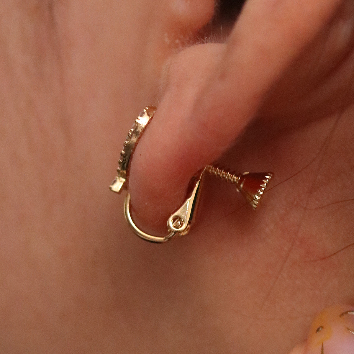 Cubic Heart Clip On Earrings-2