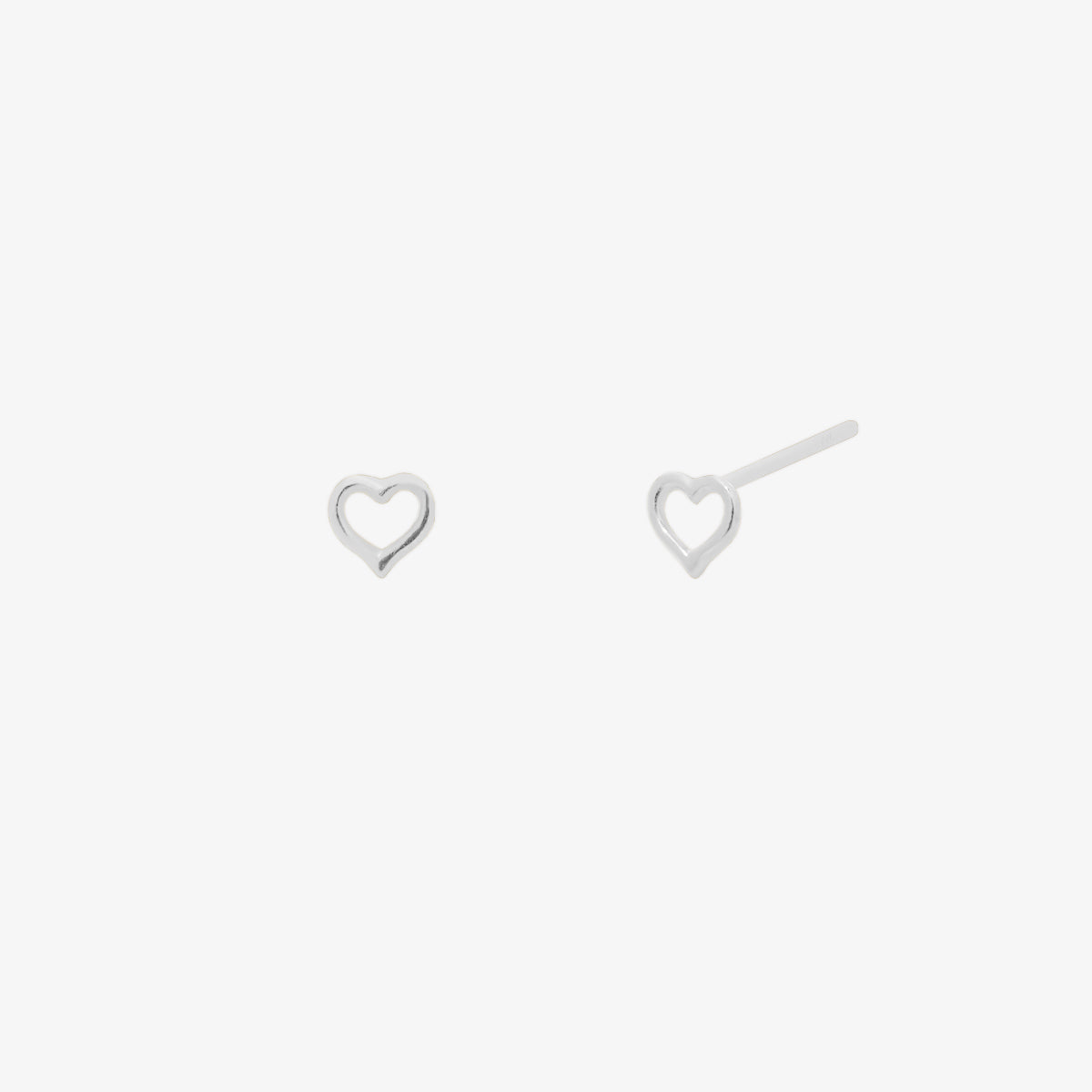 Line heart stud earrings-5