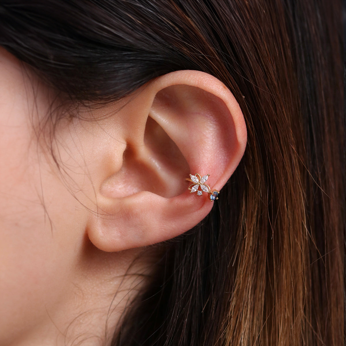 Blue Flower Ear Cuff-1