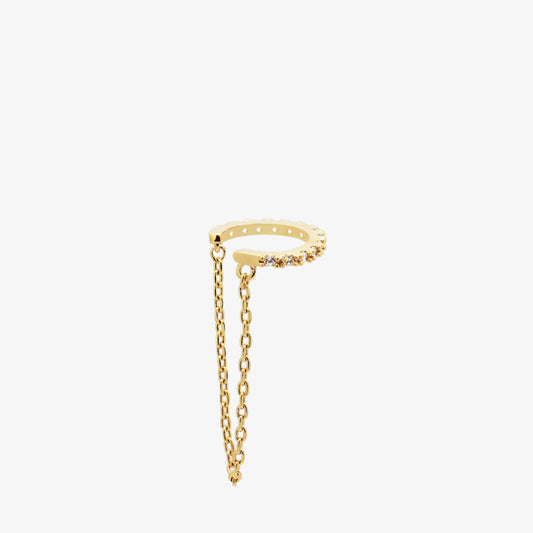 Sparkle Chain Drop Ear Cuff-0