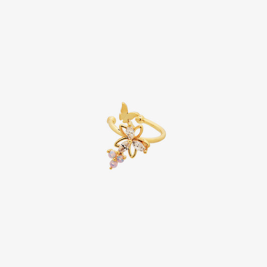 Butterfly And Cubic Flower Cuff-0