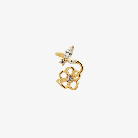 Butterfly Flower Ear Cuff-0