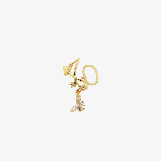 Vine With Butterfly Ear Cuff-0
