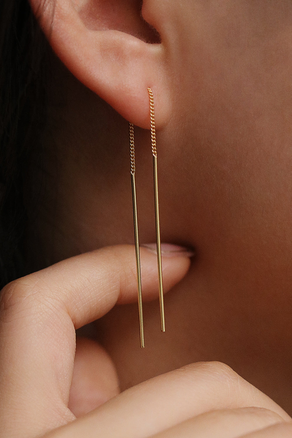 Drop stick long threader earrings-2
