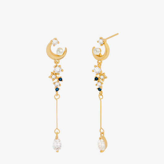 Blue milkyway dangle earrings-0