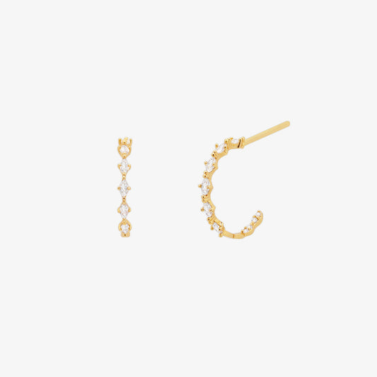 Relay cubic semi-hoop earrings-0