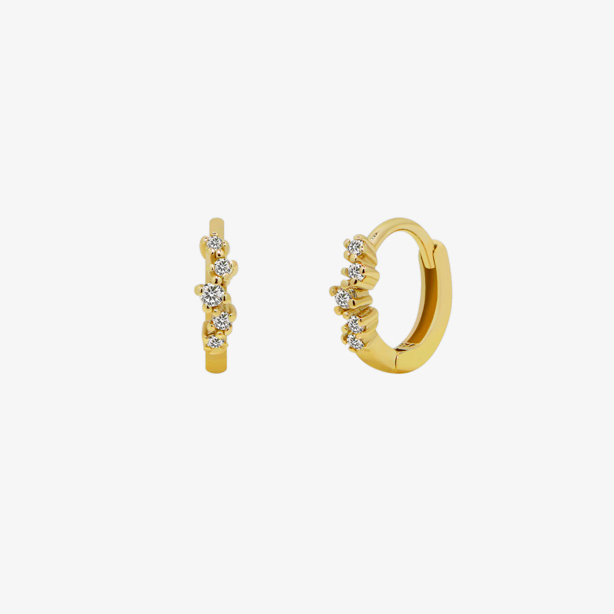 Cubic bunch huggie earring-0