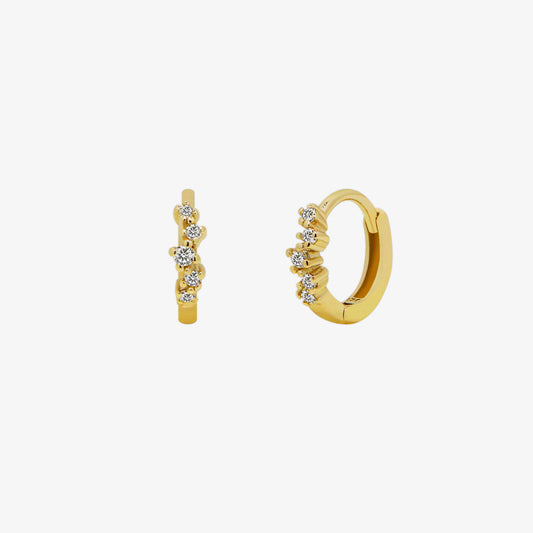 Cubic bunch huggie earring-0