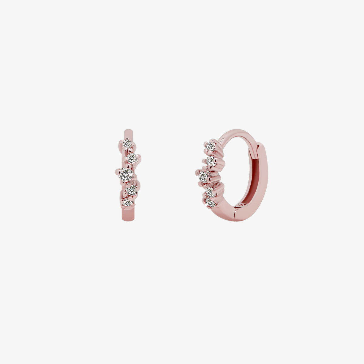 Cubic bunch huggie earring-6