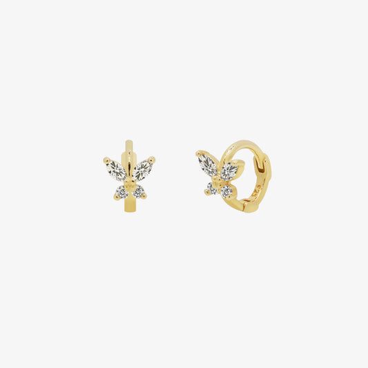Cubic butterfly huggie earring-0