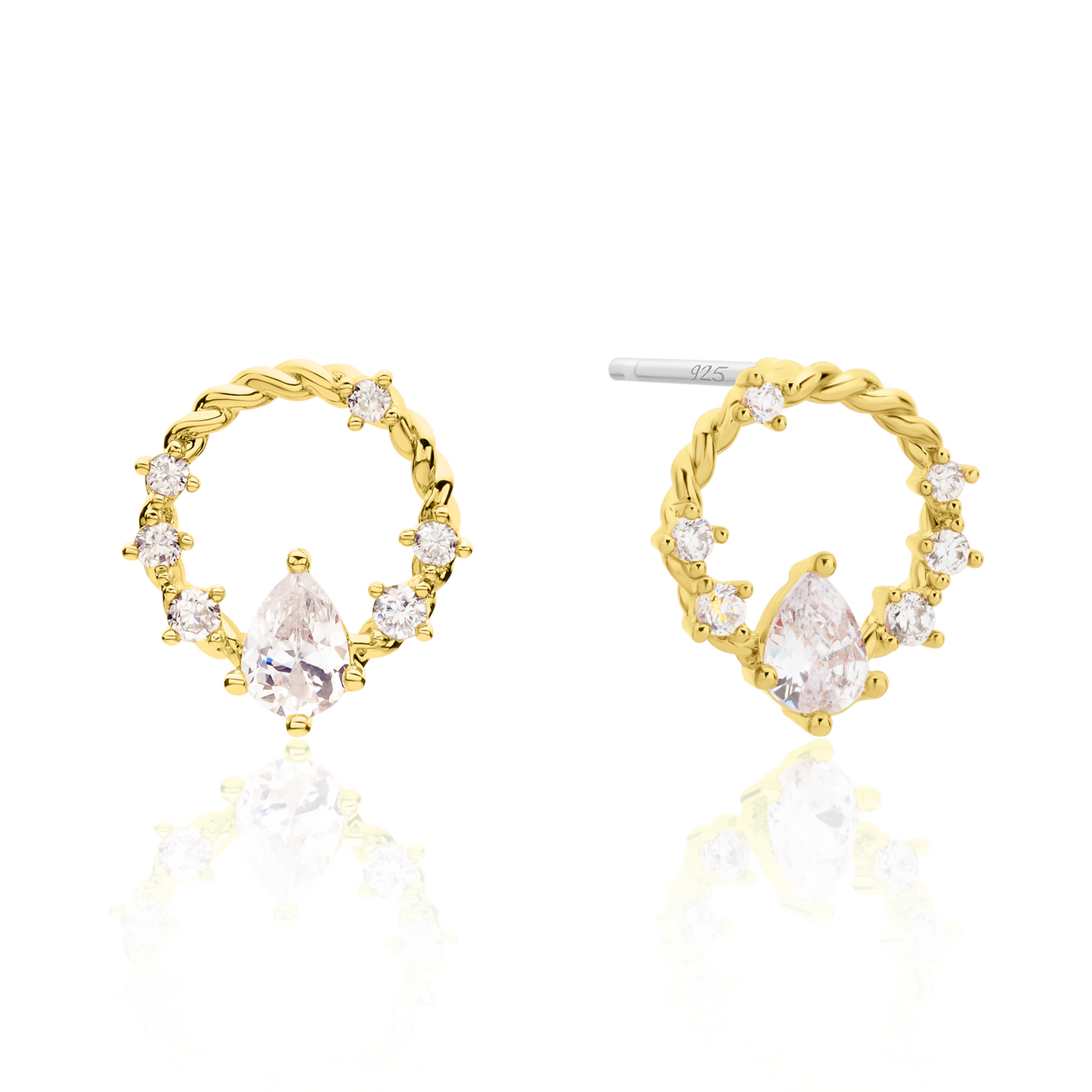 Cubic circle rope earrings-0