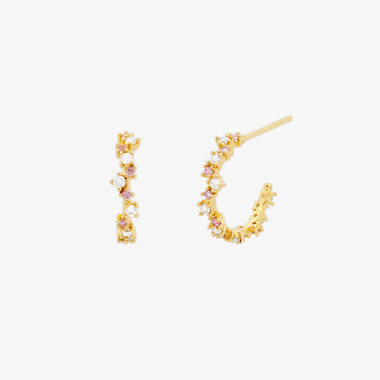 Pastel cubic semi-hoop earrings-0