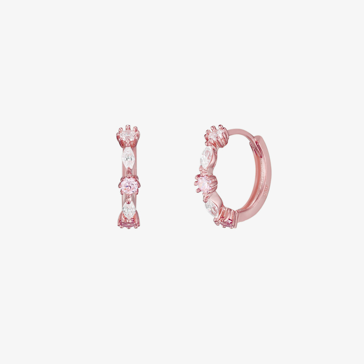 Pastel cubic huggie earrings-6