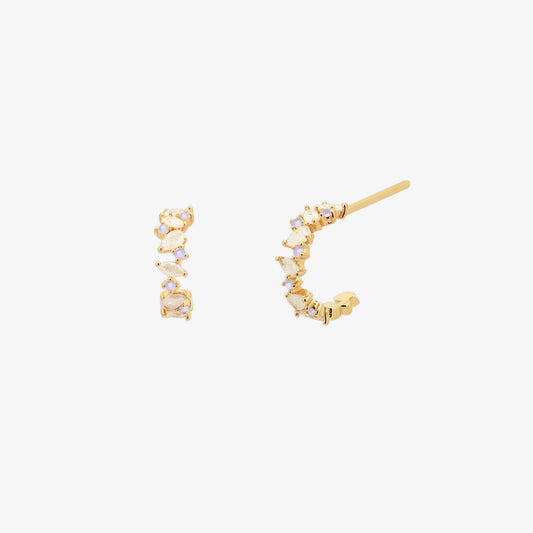 Moonstone semi-hoop earrings-0