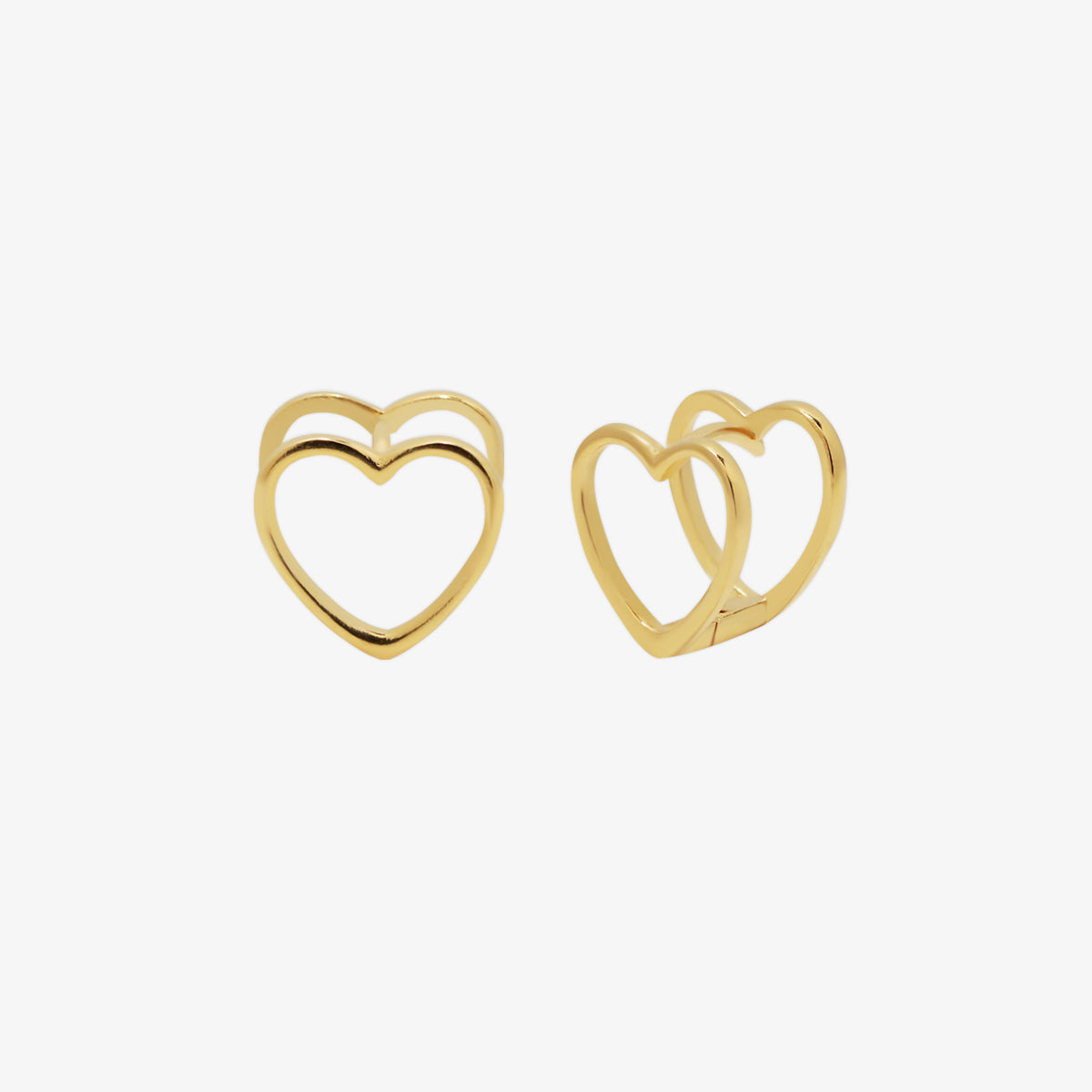 Heart silhouette huggie earrings-0