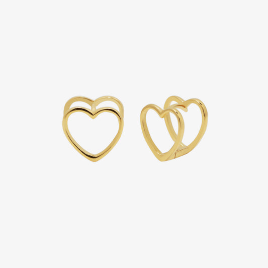 Heart silhouette huggie earrings-0