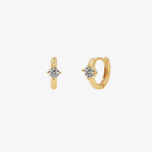 Single Cubic Huggie Earring-0