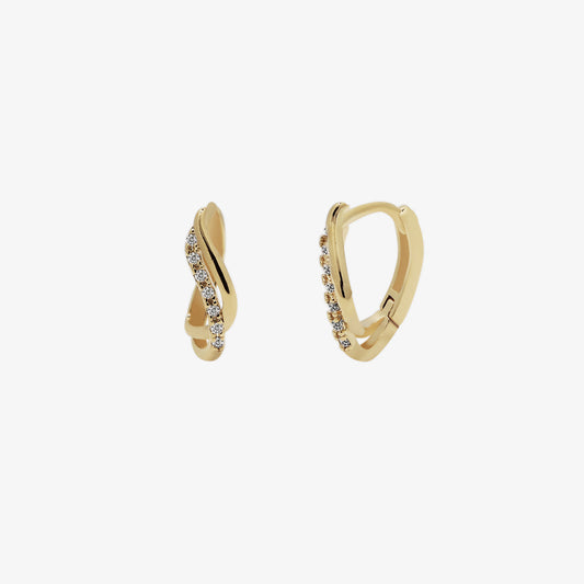 Sleek Curved Huggie Earrings-0