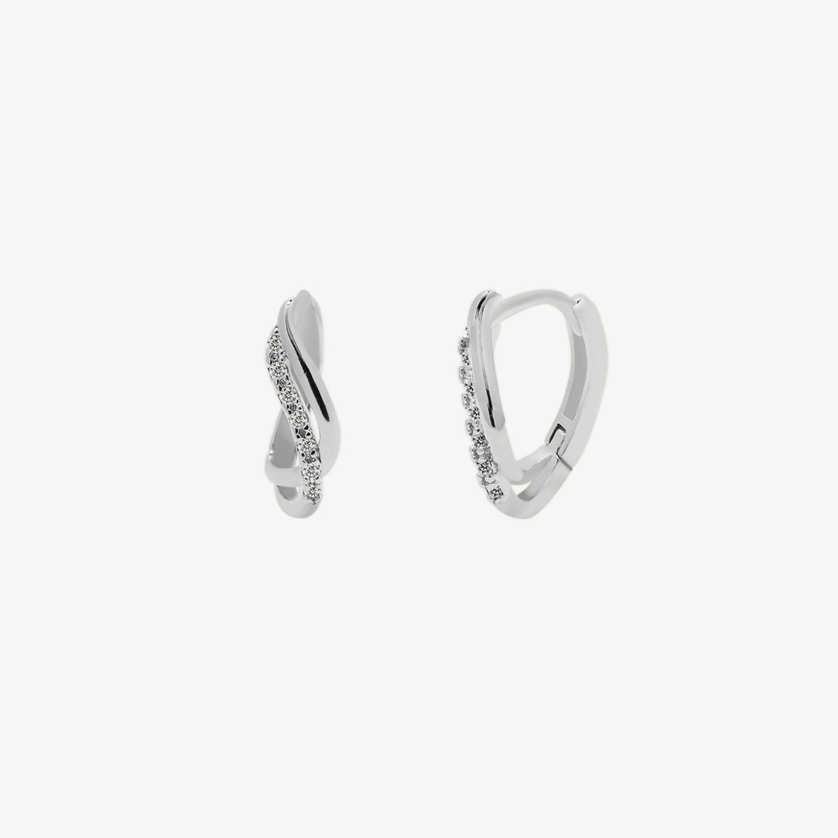Sleek Curved Huggie Earrings-5