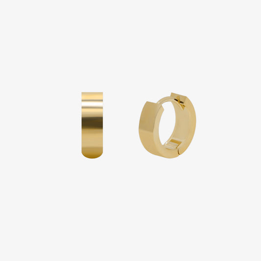 Flat Edge Huggie Earrings-0