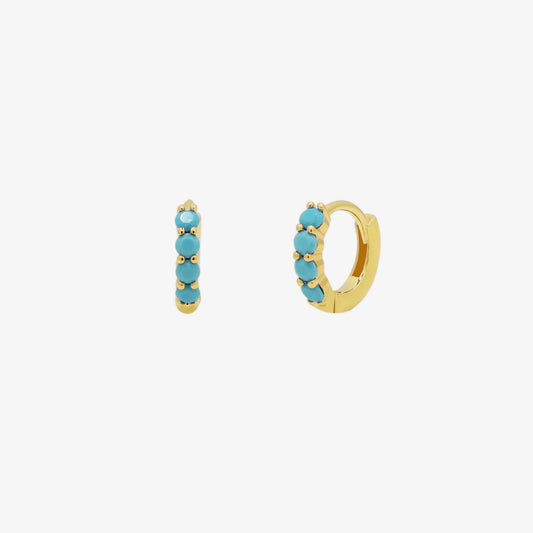 Turquoise Pave Huggie Earring-0