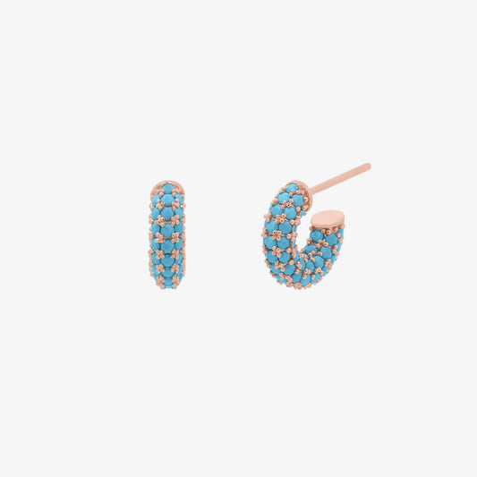 Gemstone semi-hoop earrings-0