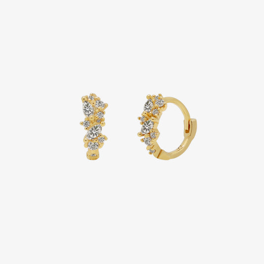 Cubic Cluster Huggie Earrings-0